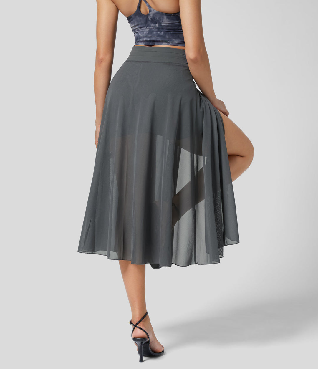 Damen Chiffonrock Mit Hohem Bund