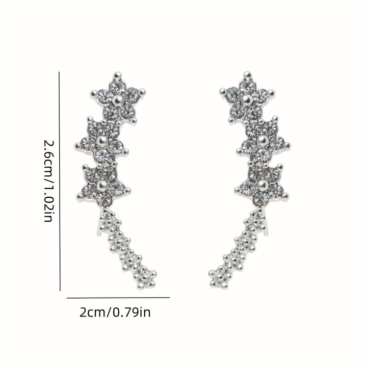Damen Glitzernde Ohrklemmen Mit Blumen- Und Sternenmotiv – Eleganter Schmuck