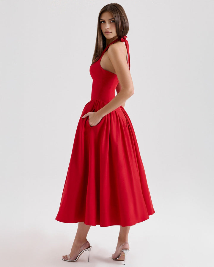 Ärmelloses, elegantes, figurbetontes Tüllkleid im Korsett-Stil mit V-Ausschnitt