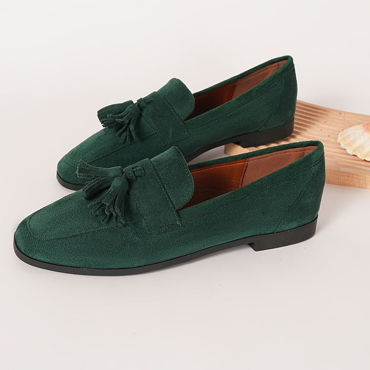 Damen Vintage Slip-On Flats Mit Quasten – Weiche Sohle Komfortschuhe