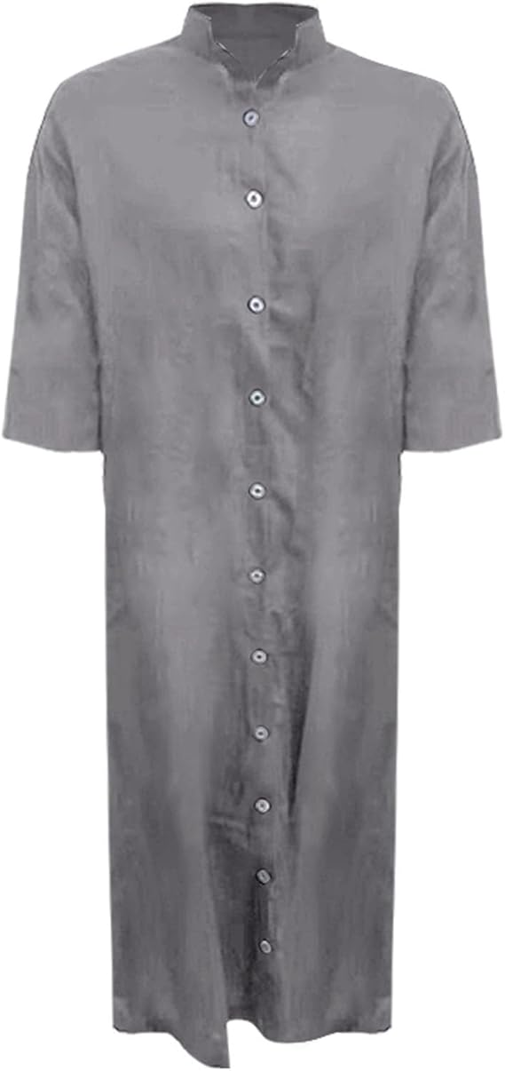 Damen Oversized Hemdblusenkleid – Langes Freizeit Kleid Mit Taschen