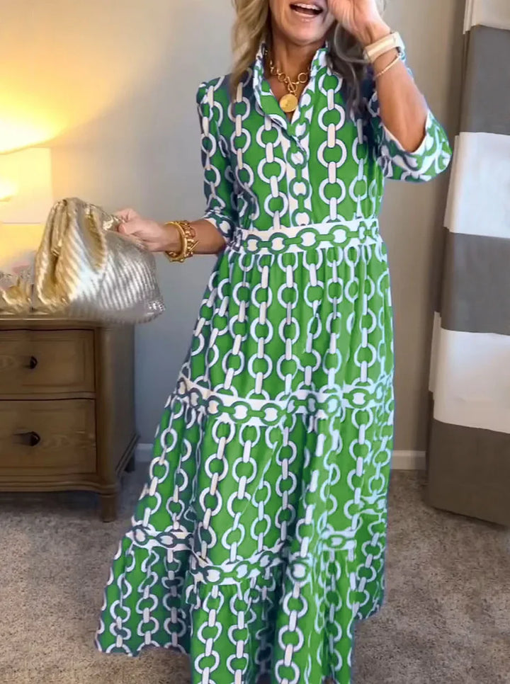 Damen Maxikleid Mit Kettendruck