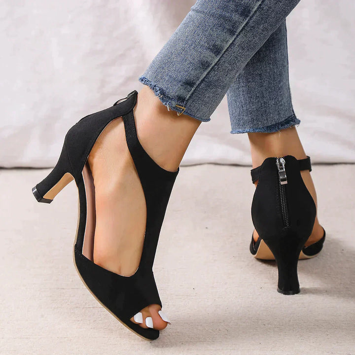 Damen Orthopädische Offene PU Leder Absatzsandalen – Bequeme Unterstützende High Heels