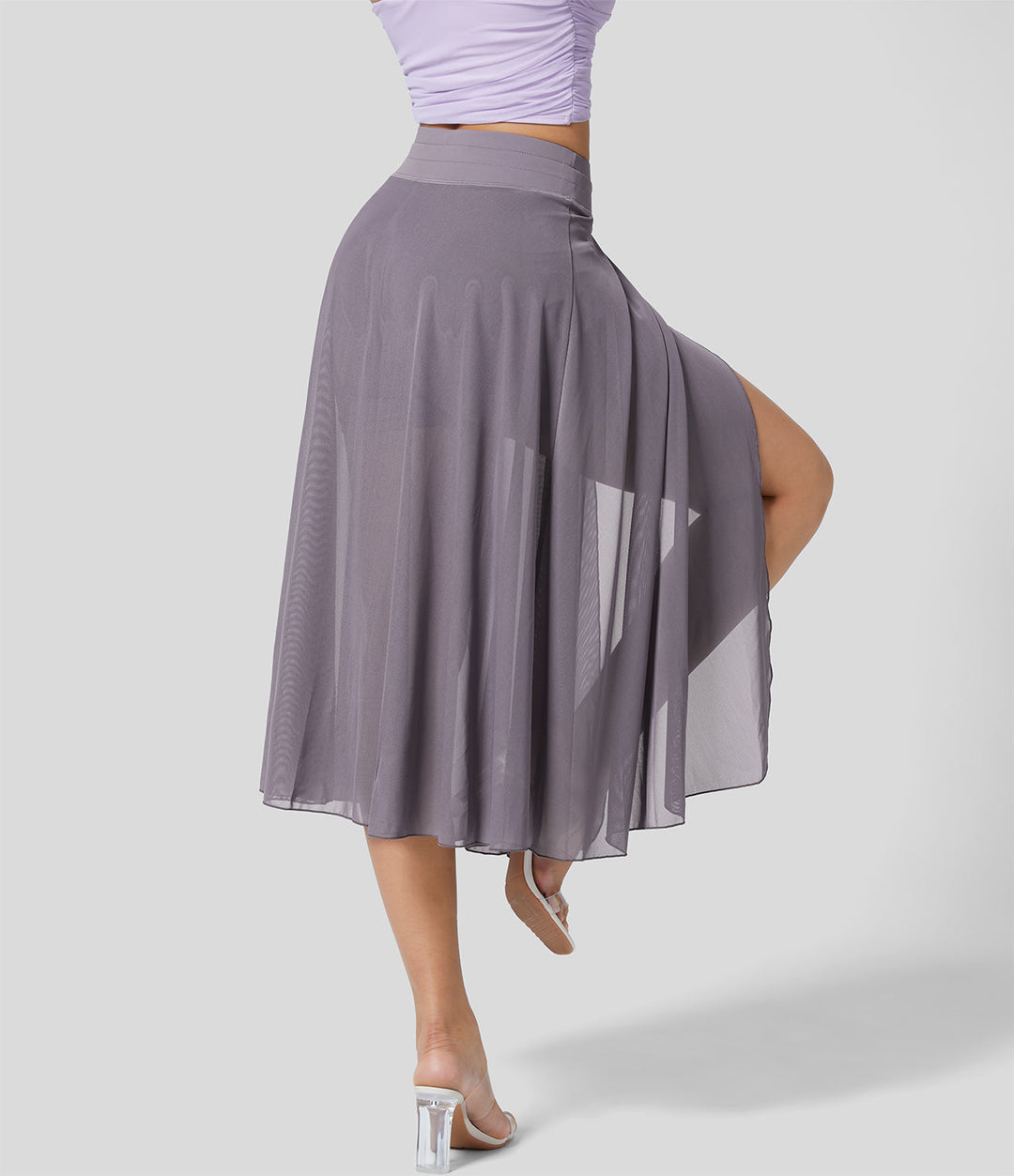 Damen Chiffonrock Mit Hohem Bund