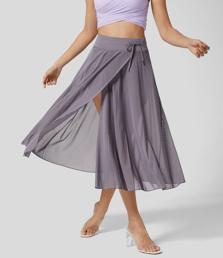 Damen Chiffonrock Mit Hohem Bund