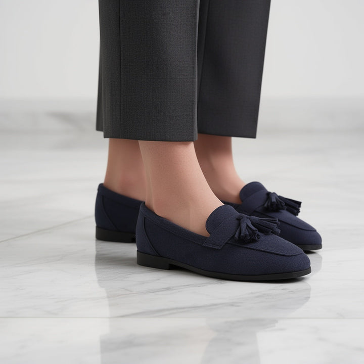 Damen Vintage Slip-On Flats Mit Quasten – Weiche Sohle Komfortschuhe