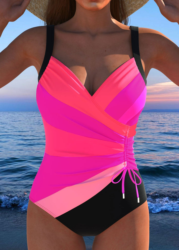 Damen Lebendige Formende Wickel Badeanzug Design