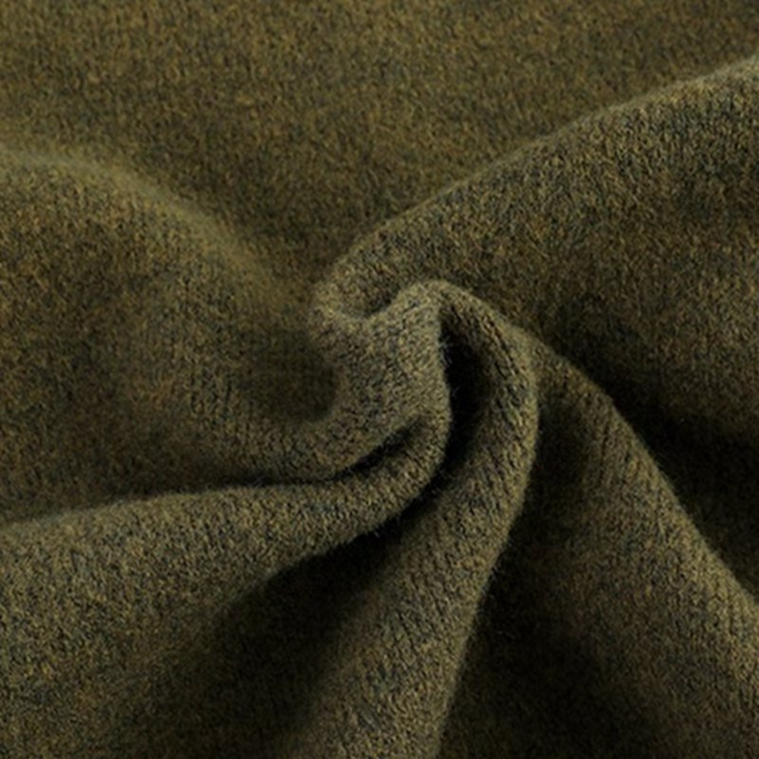 Herren-Strickjacke aus Wolle mit Rundhalsausschnitt – Strickweste mit Knopfleiste