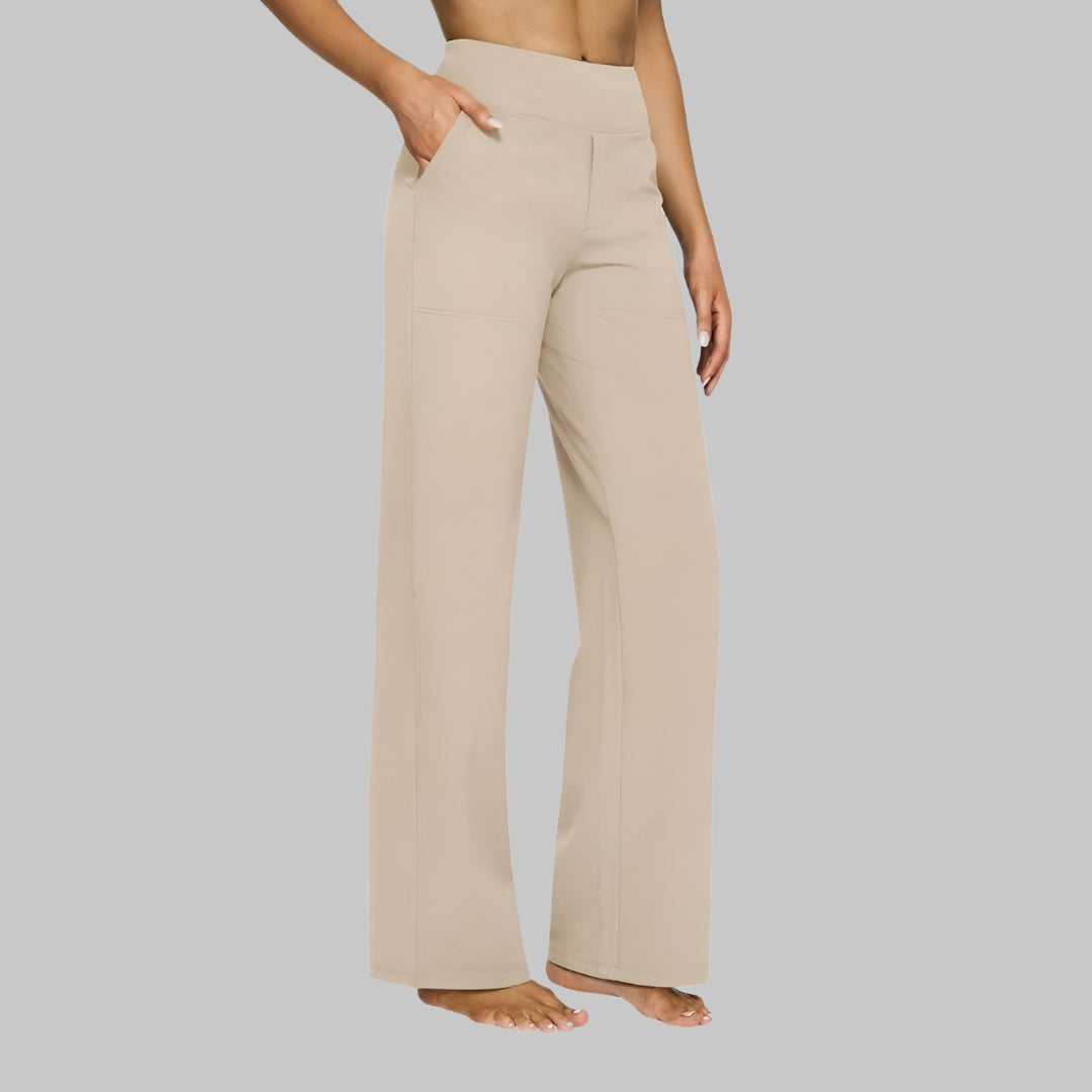 Dehnbare Hose mit weitem Bein für Damen