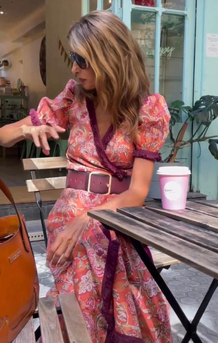 Damen Wickel Maxikleid In Rosa