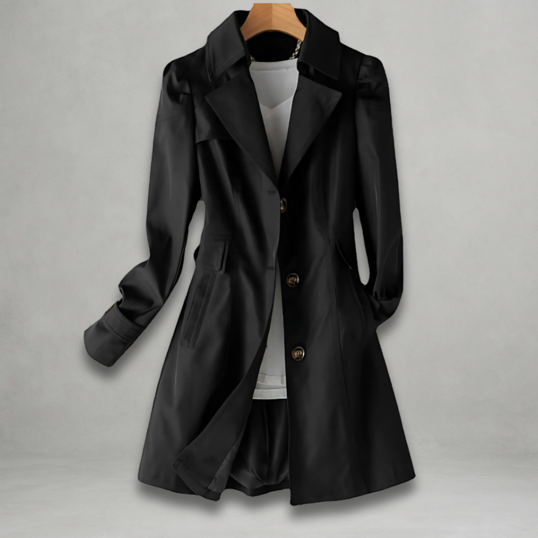 Damen Trenchcoat Mit Reverskragen Und Knöpfen