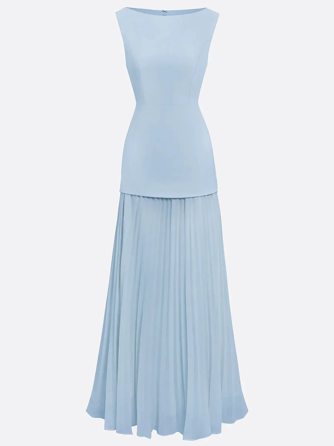 Ärmelloses Maxikleid für Damen mit fließenden Falten – Elegantes Brautjungfernkleid
