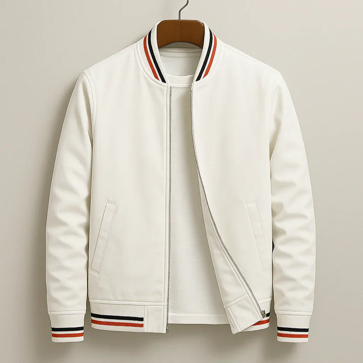 Herren Leichte Bomberjacke Mit Geripptem Kragen – Casual Reißverschlussjacke