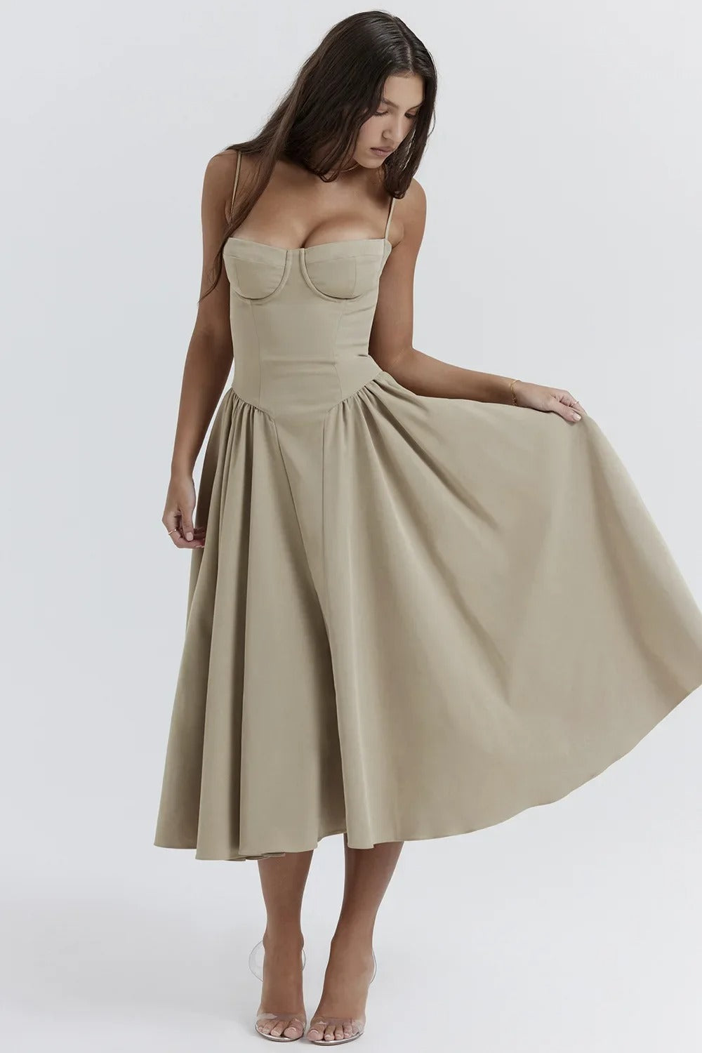 Damen Ärmelloses Korsettkleid