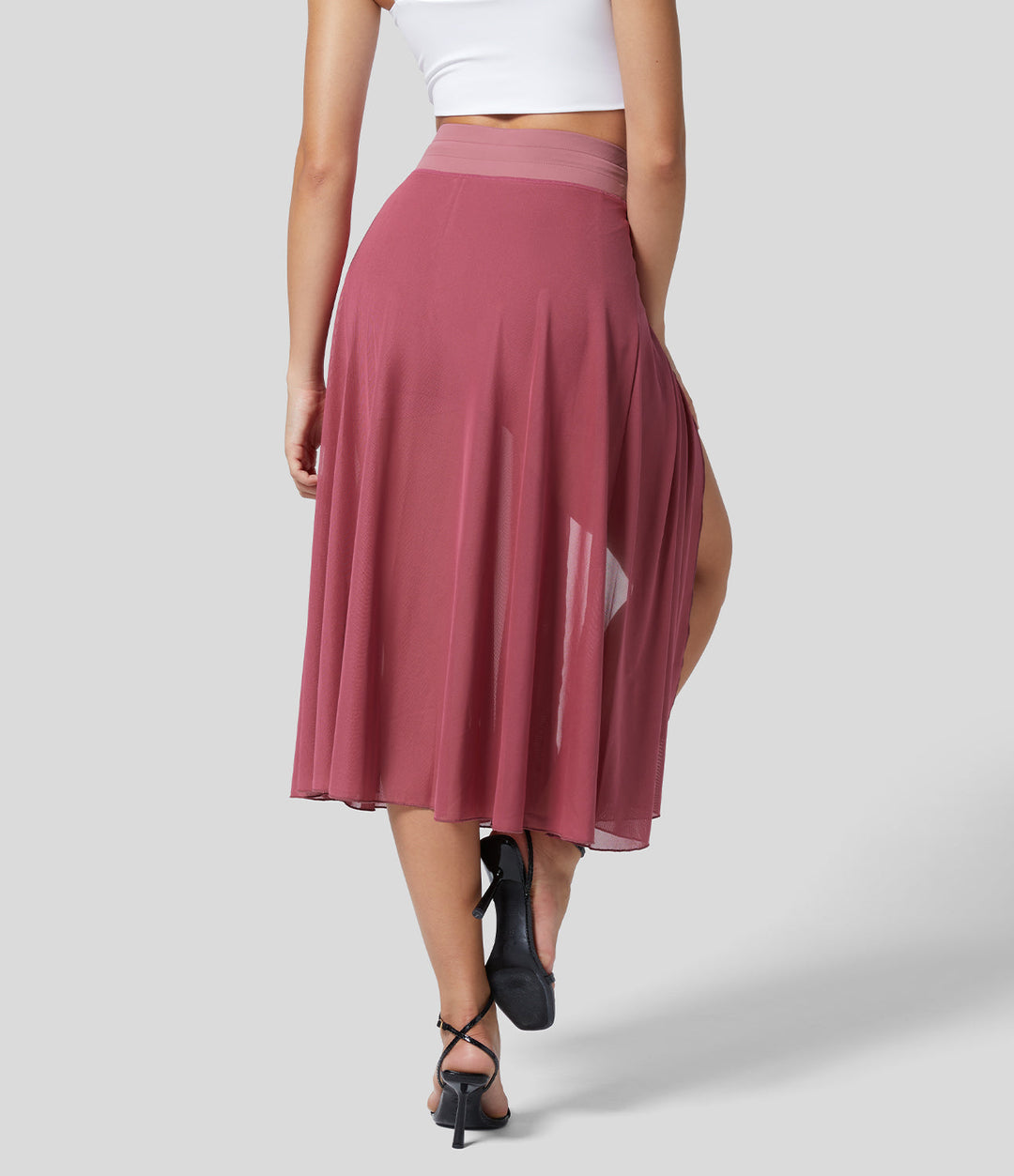 Damen Chiffonrock Mit Hohem Bund