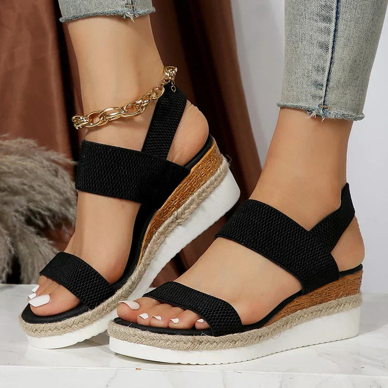Damen Plattform Sandalen Mit Fußstütze