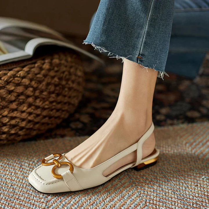 Damen Lederschuhe Mit Geschlossener Spitze