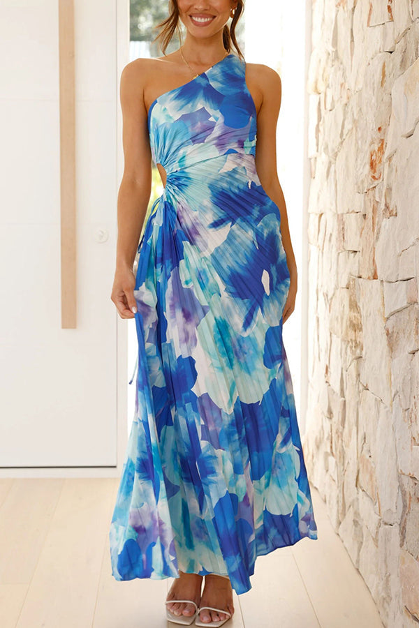 Maxikleid Mit Blumenprint One Shoulder Damen
