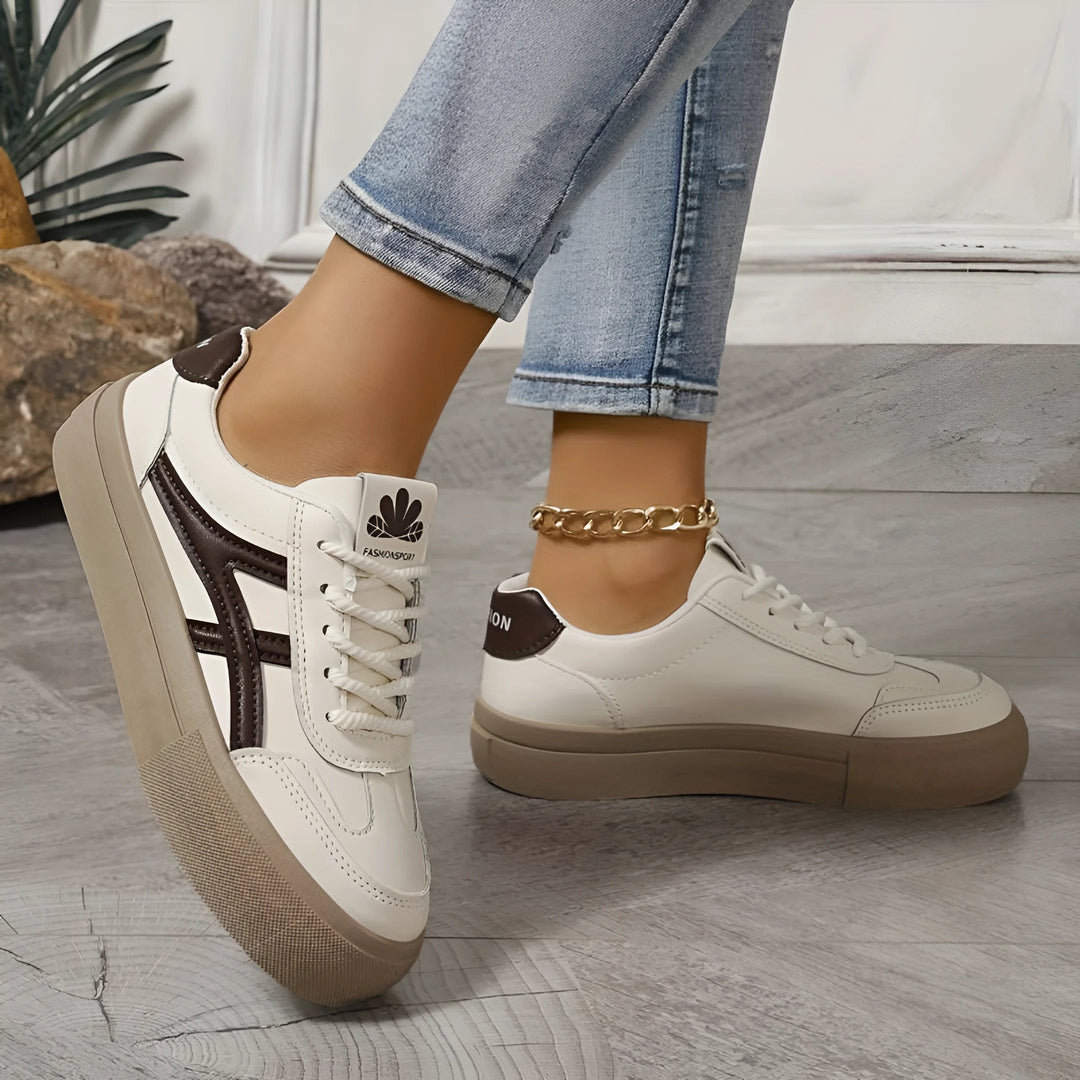 Damen Schnürleder Turnschuhe
