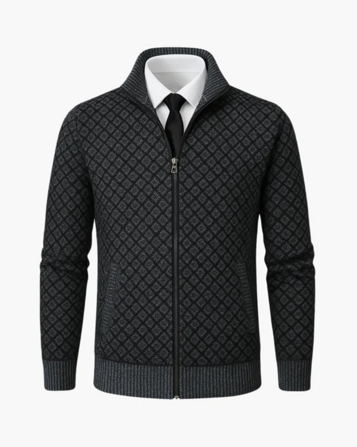 Herren Rollkragen Zipper Jacke