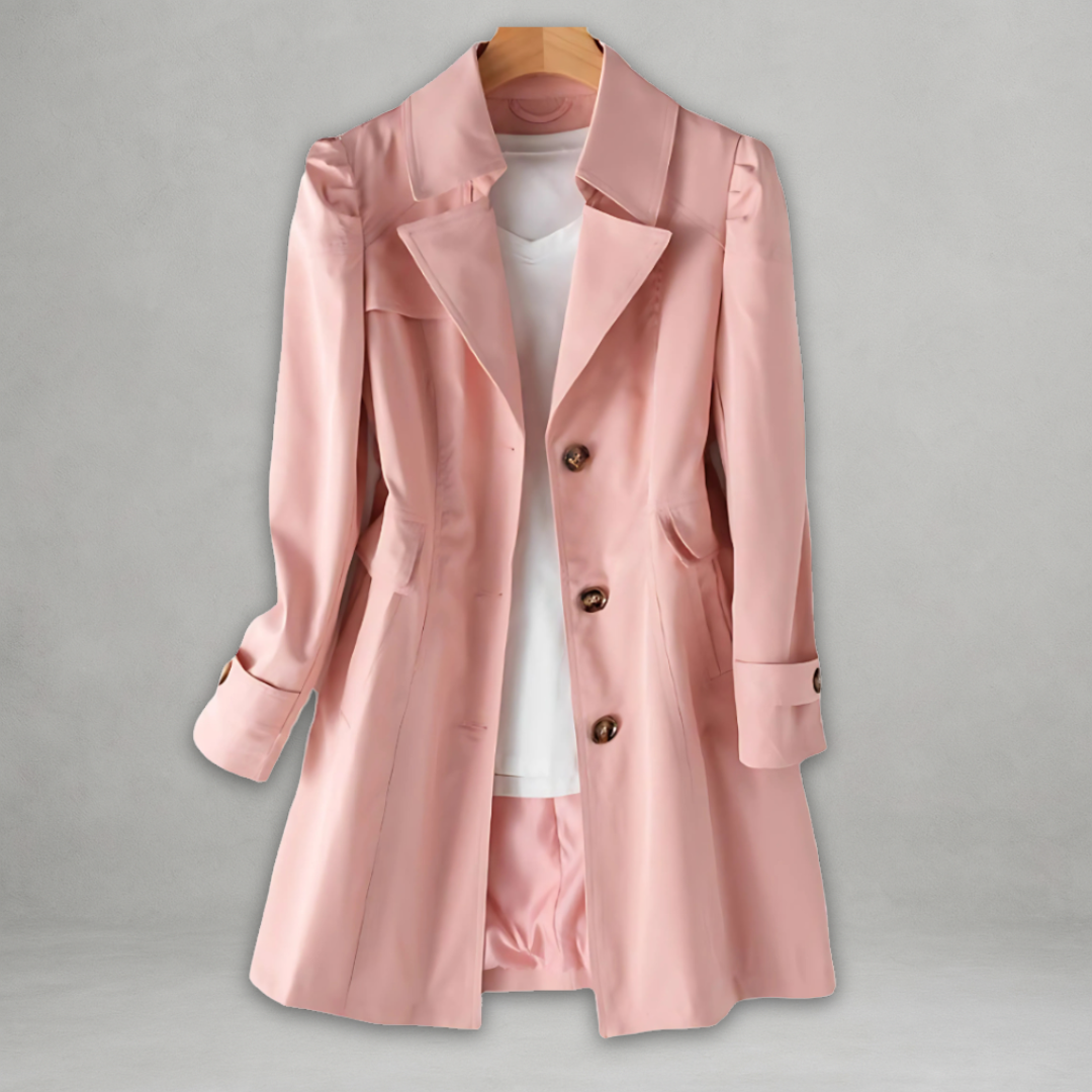 Damen Trenchcoat Mit Reverskragen Und Knöpfen