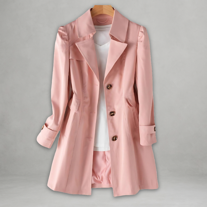 Damen Trenchcoat Mit Reverskragen Und Knöpfen