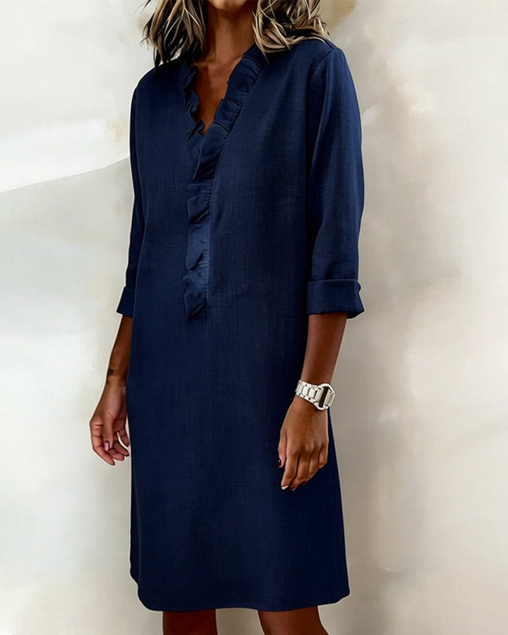 Dorelle Leinen-Volantkleid