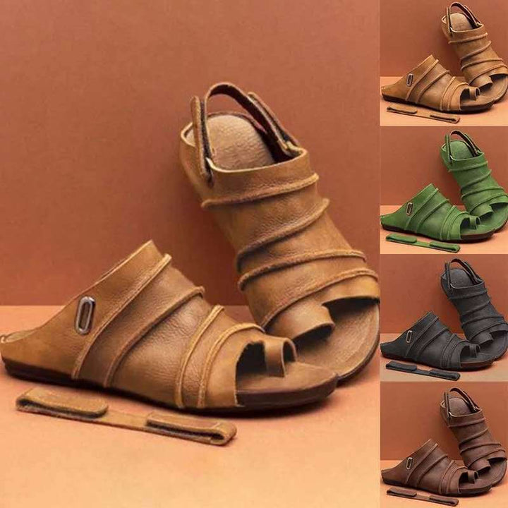 Damen Orthopädische Leder Sandalen Zur Fußkorrektur