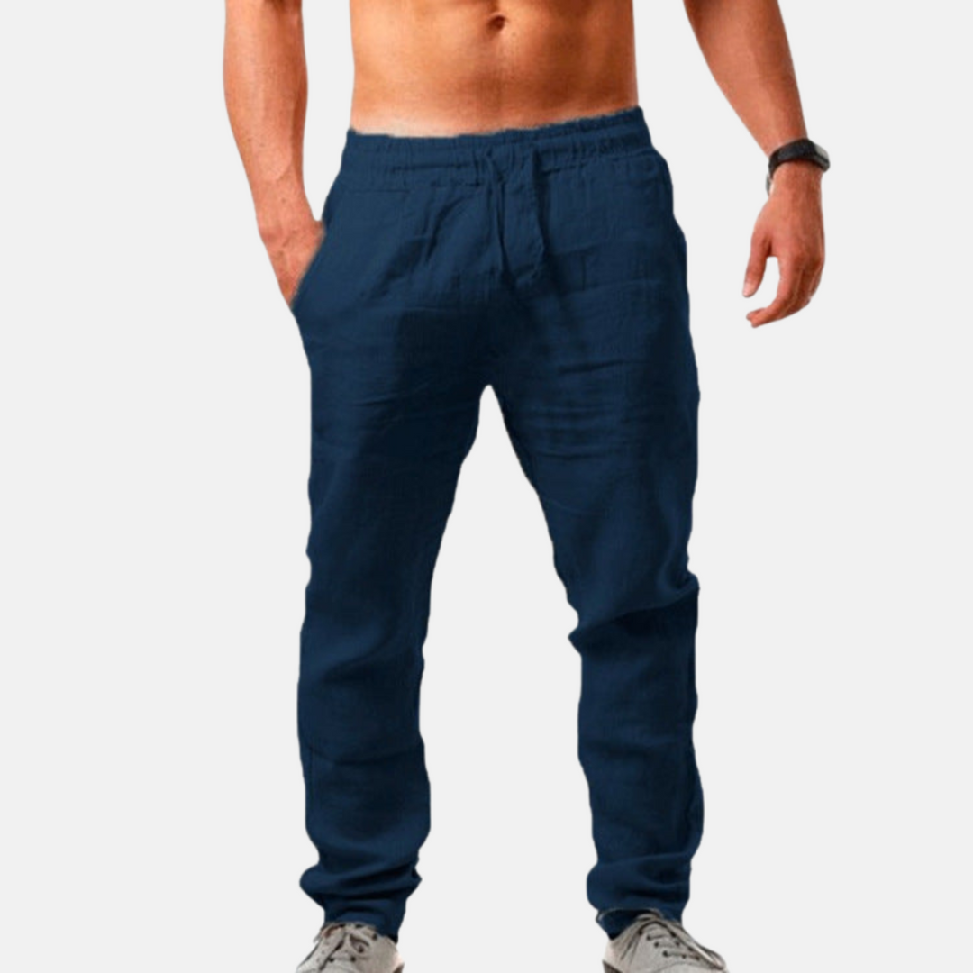 Herren Gerade Leinenhose