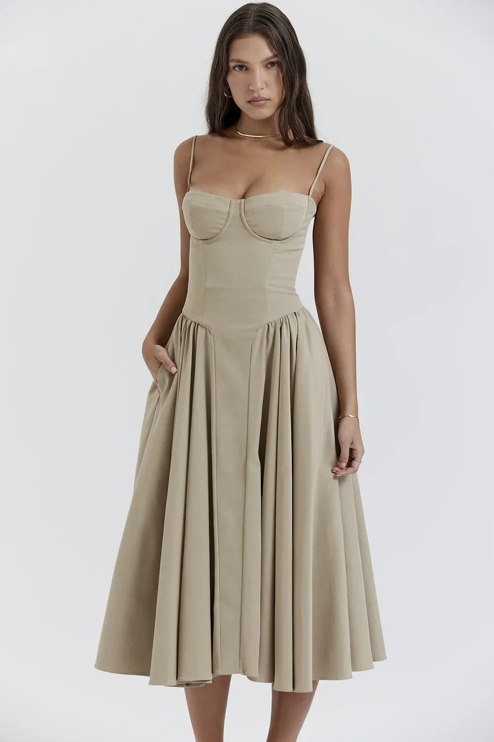 Damen Ärmelloses Korsettkleid