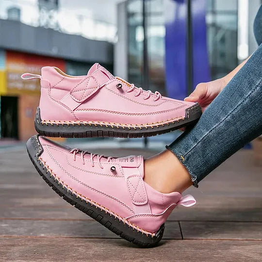 Damen-Sneaker aus Leder mit Schnürung – Bequeme und stützende Laufschuhe
