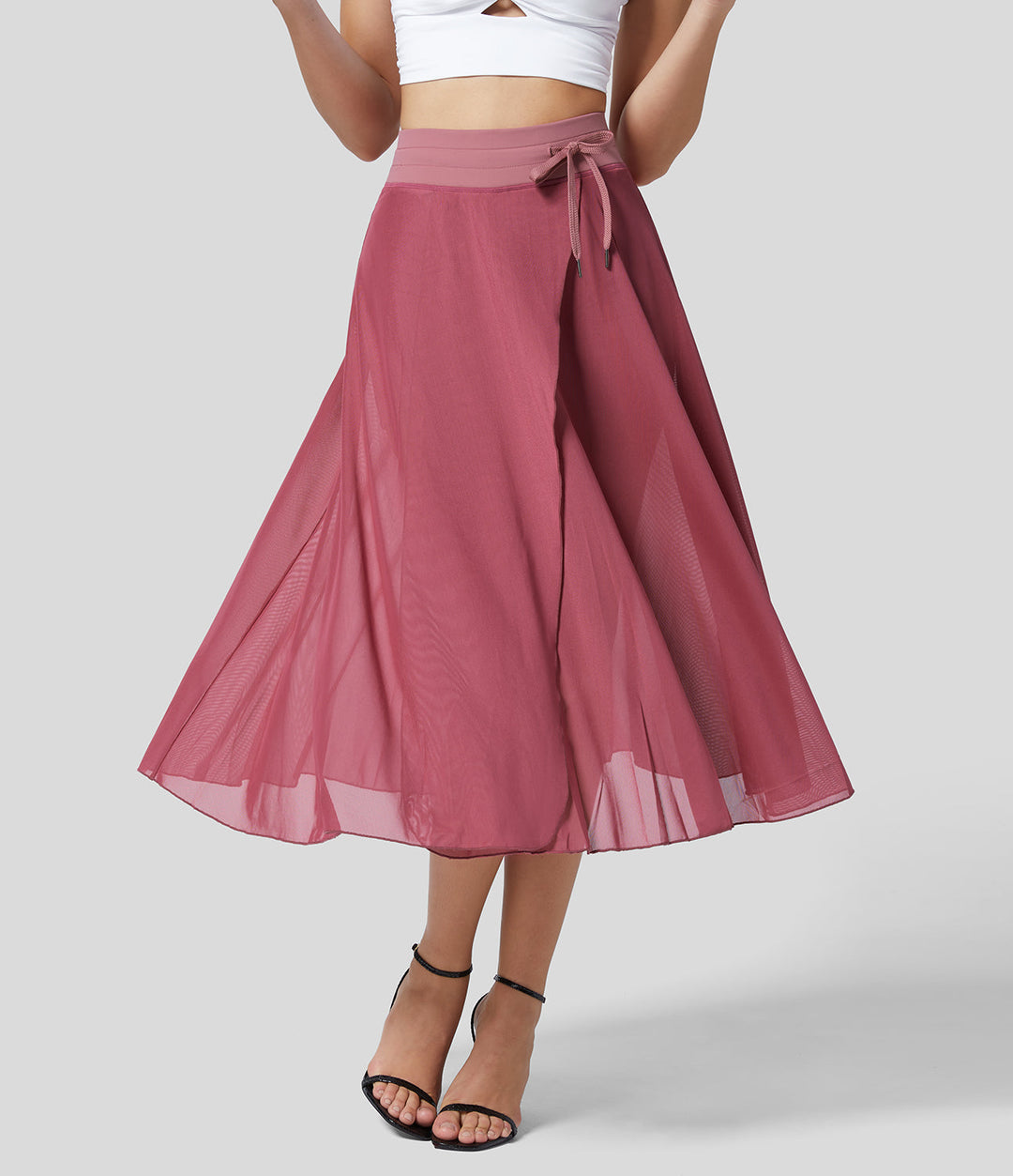 Damen Chiffonrock Mit Hohem Bund
