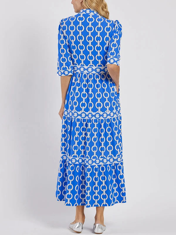 Damen Maxikleid Mit Kettendruck