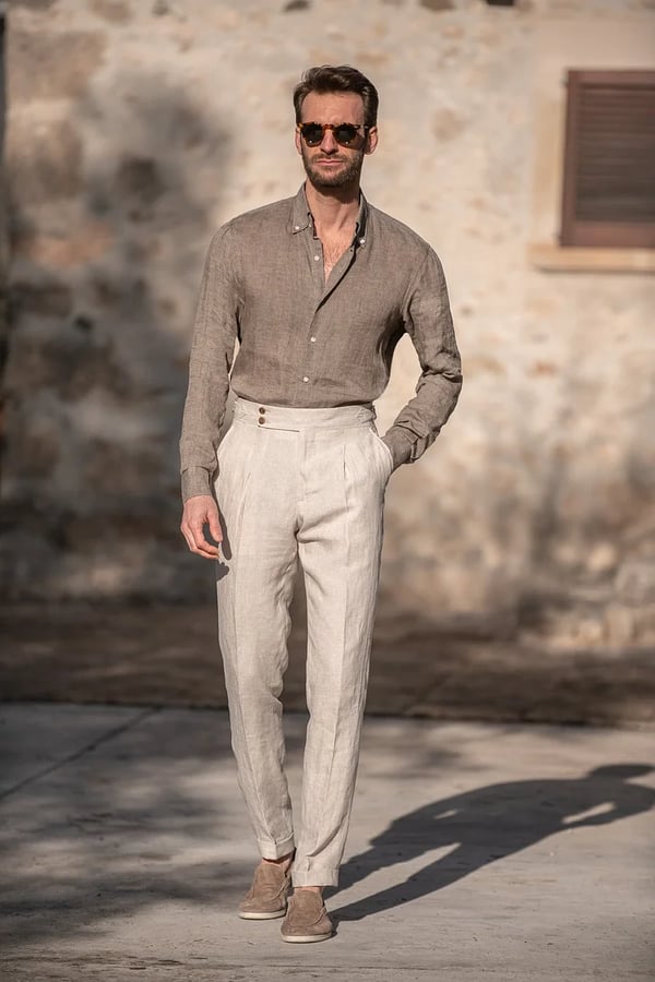 Leonard | Gerade Leinenhose Für Herren