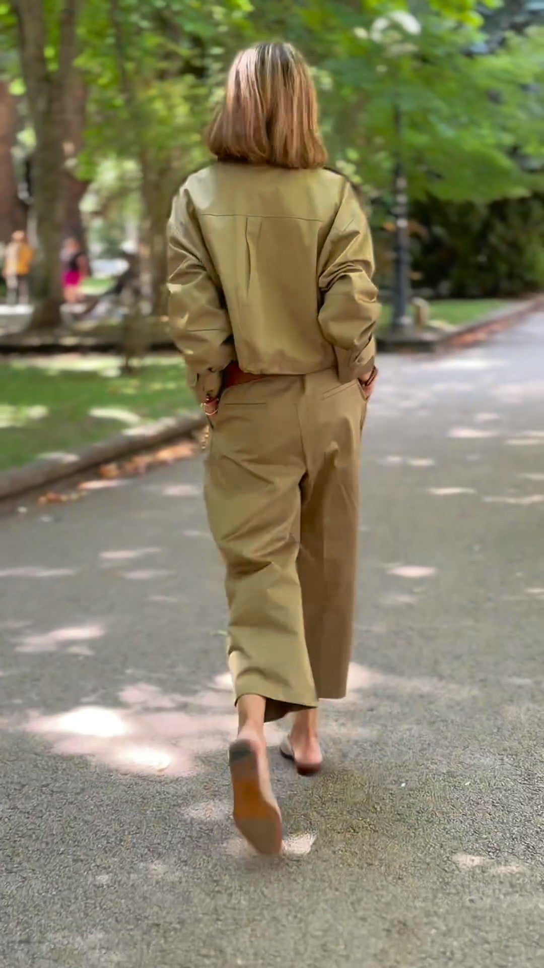 Damen Khaki Safari Zweiteiler Set – Lässiges Utility Outfit