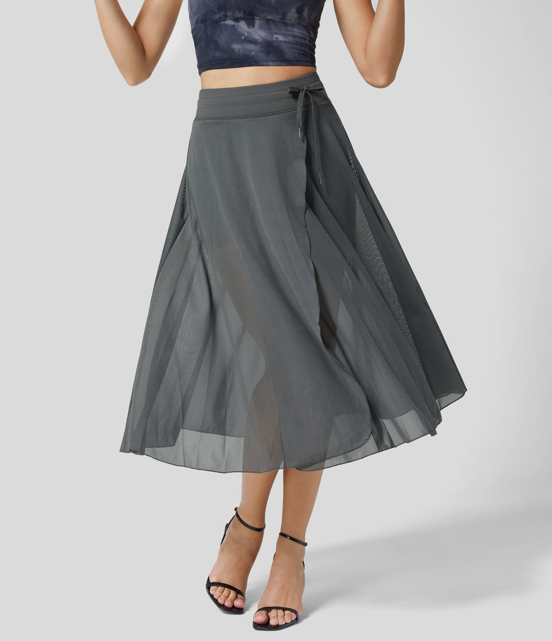 Damen Chiffonrock Mit Hohem Bund