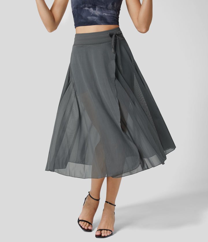 Damen Chiffonrock Mit Hohem Bund