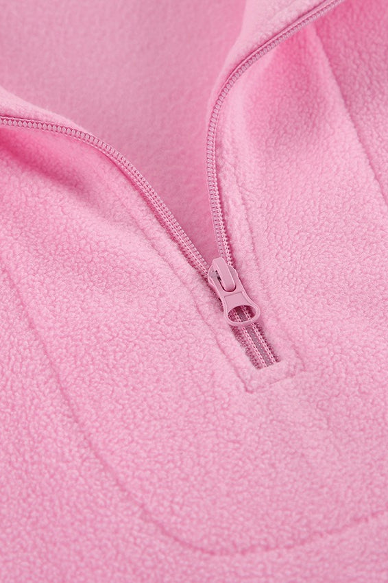 Damen Rosa Sherpa Kragen Übergroß Hoodie - Gemütlicher Pullover