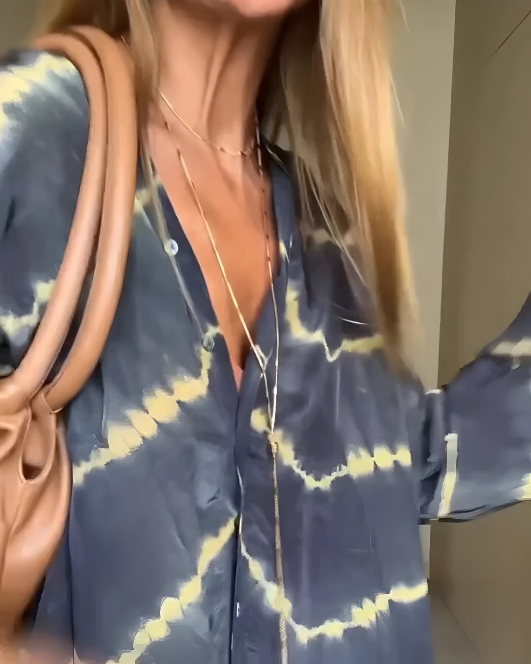 Damen Boho Maxikleid Mit Knöpfen