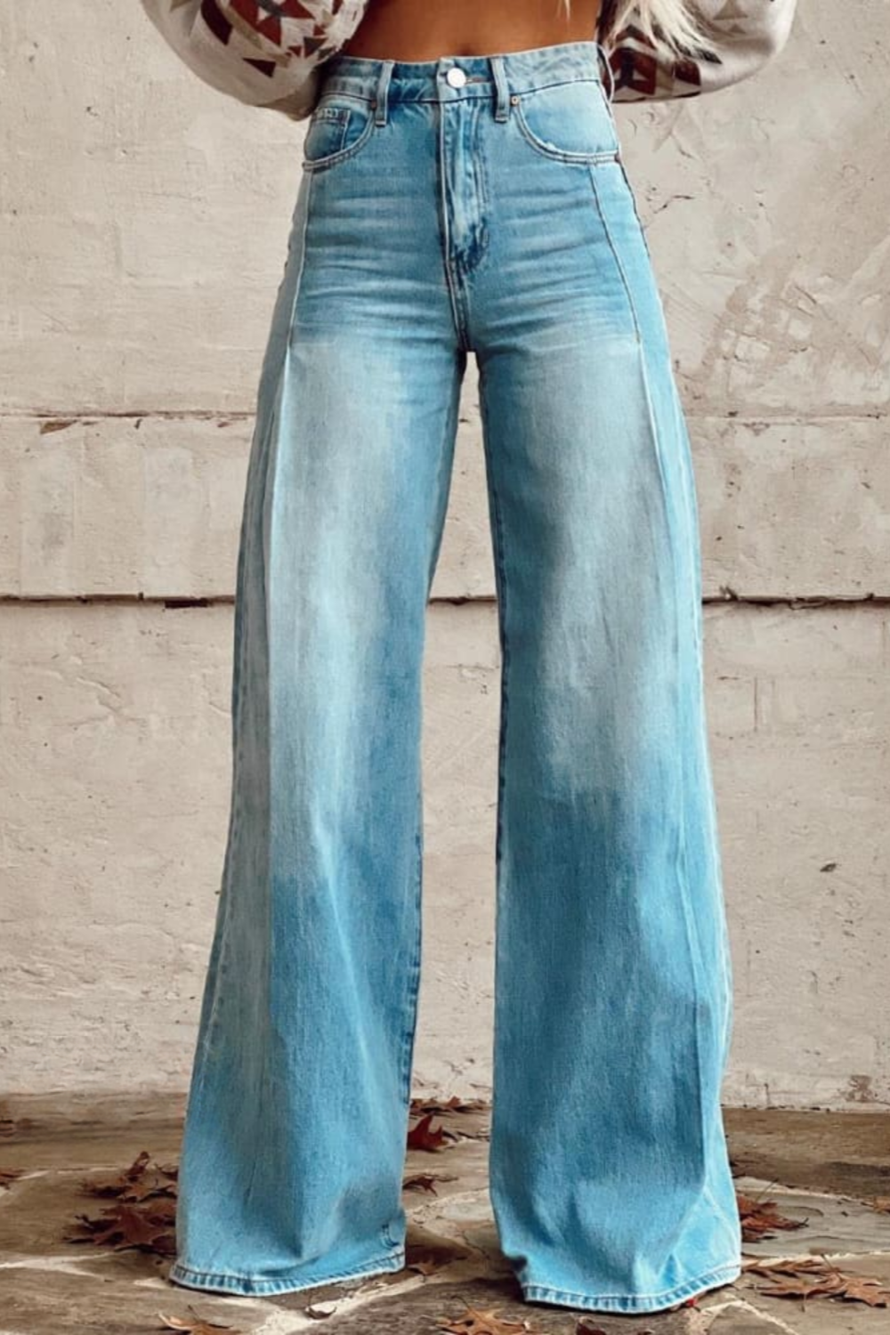 Stylische Damenhose aus verblasstem Denim