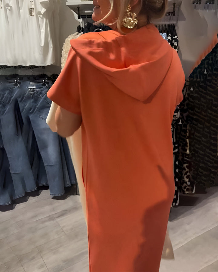 Damen Midikleid Mit Kapuze