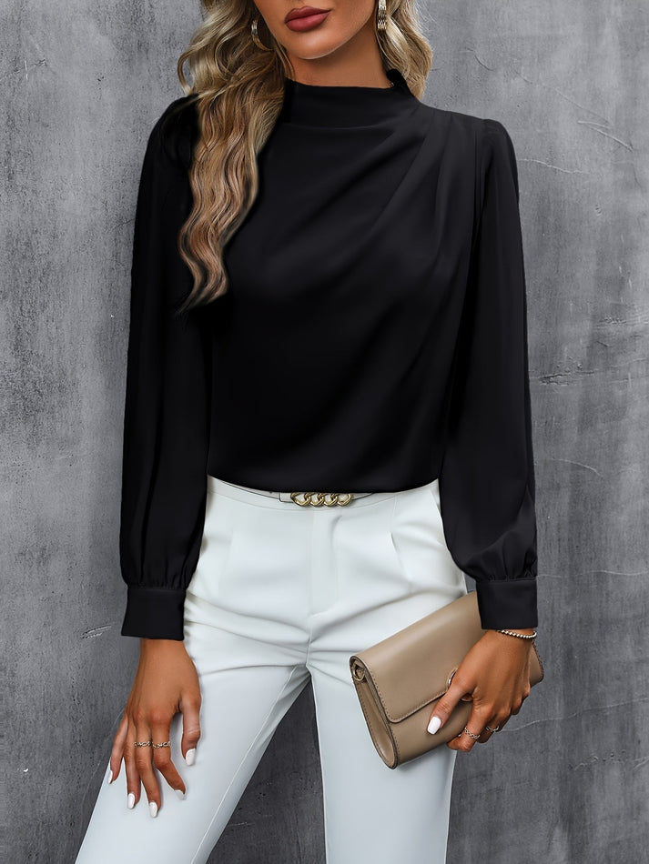 Damen Rollkragenbluse Mit Langarm – Elegante Büro-Passform