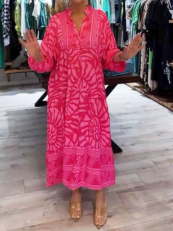 Damen Boho Maxikleid Mit V Ausschnitt