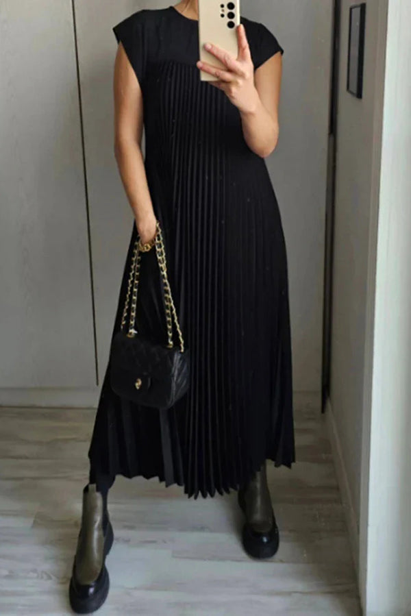 Damen Plissiertes Maxikleid