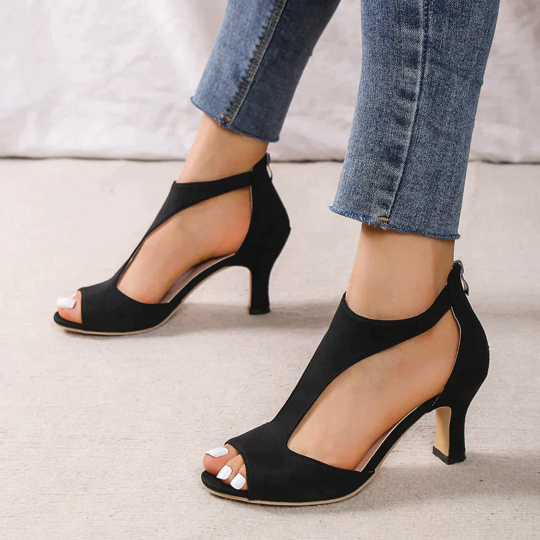 Damen Orthopädische Offene PU Leder Absatzsandalen – Bequeme Unterstützende High Heels