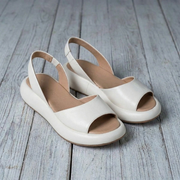 Bequeme Damen-Sandalen mit offener Zehenpartie – Sommer-Pantoletten aus Kunstleder
