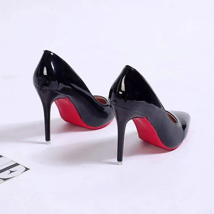 Damen Glänzende Leder High Heel Stilettos – Elegante Abend-Pumps