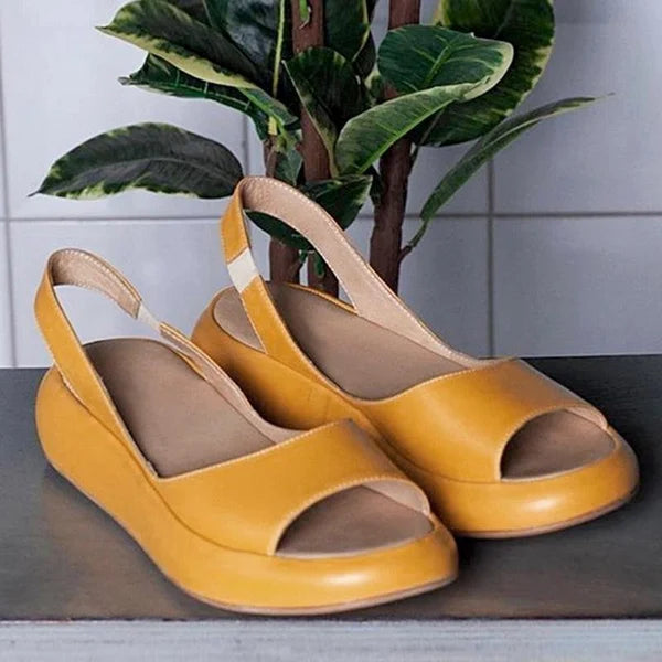 Bequeme Damen-Sandalen mit offener Zehenpartie – Sommer-Pantoletten aus Kunstleder