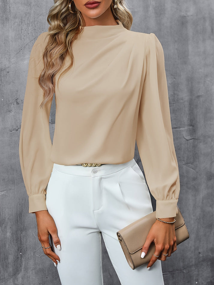 Damen Rollkragenbluse Mit Langarm – Elegante Büro-Passform