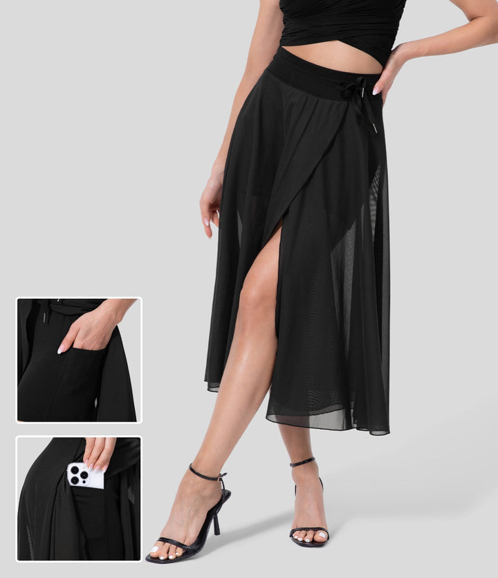 Damen Chiffonrock Mit Hohem Bund